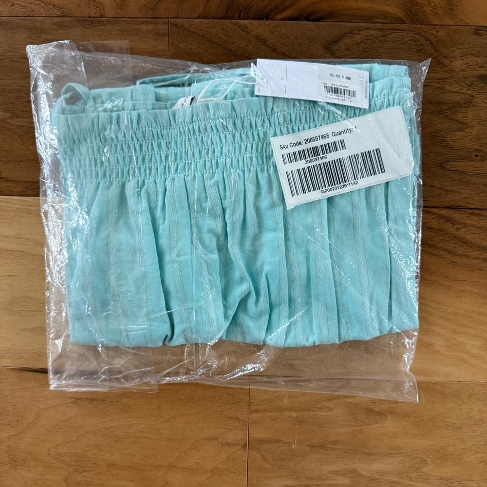 Brand New Janie & Jack Girls Plume Blue Smocked Romper, Size 12, NWT - Picture 4 of 4